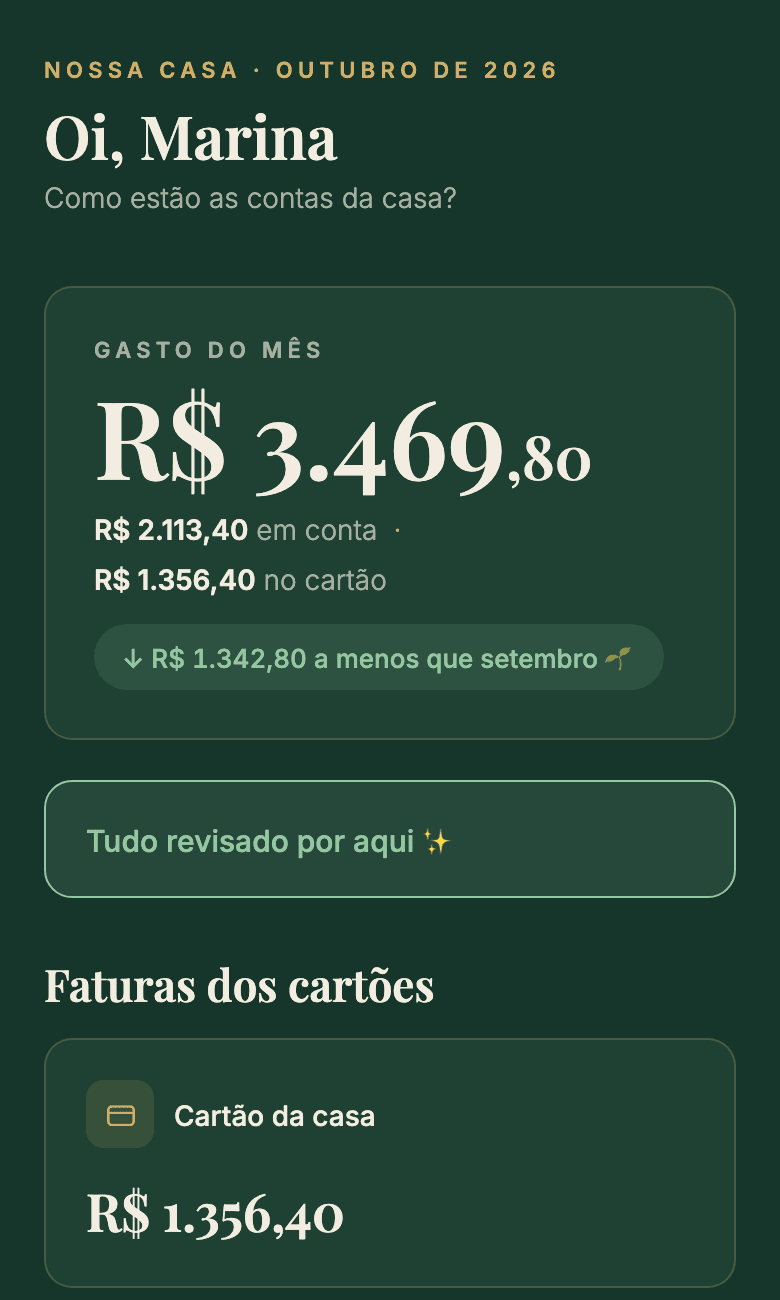 Tela do app de controle financeiro
